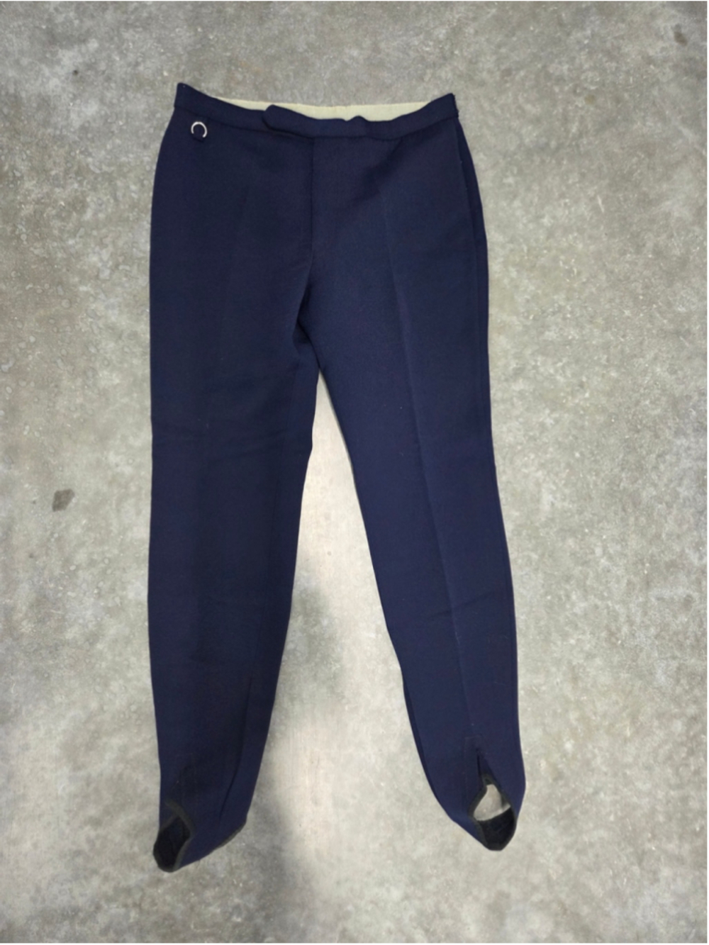 Vintage 70s 80s Edelweiss Stirrup Ski Pants Navy Wool Blend Gorpcore Apres Ski